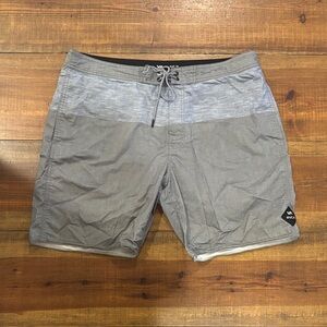 RVCA Men's Gray and Light Gray Board Shorts